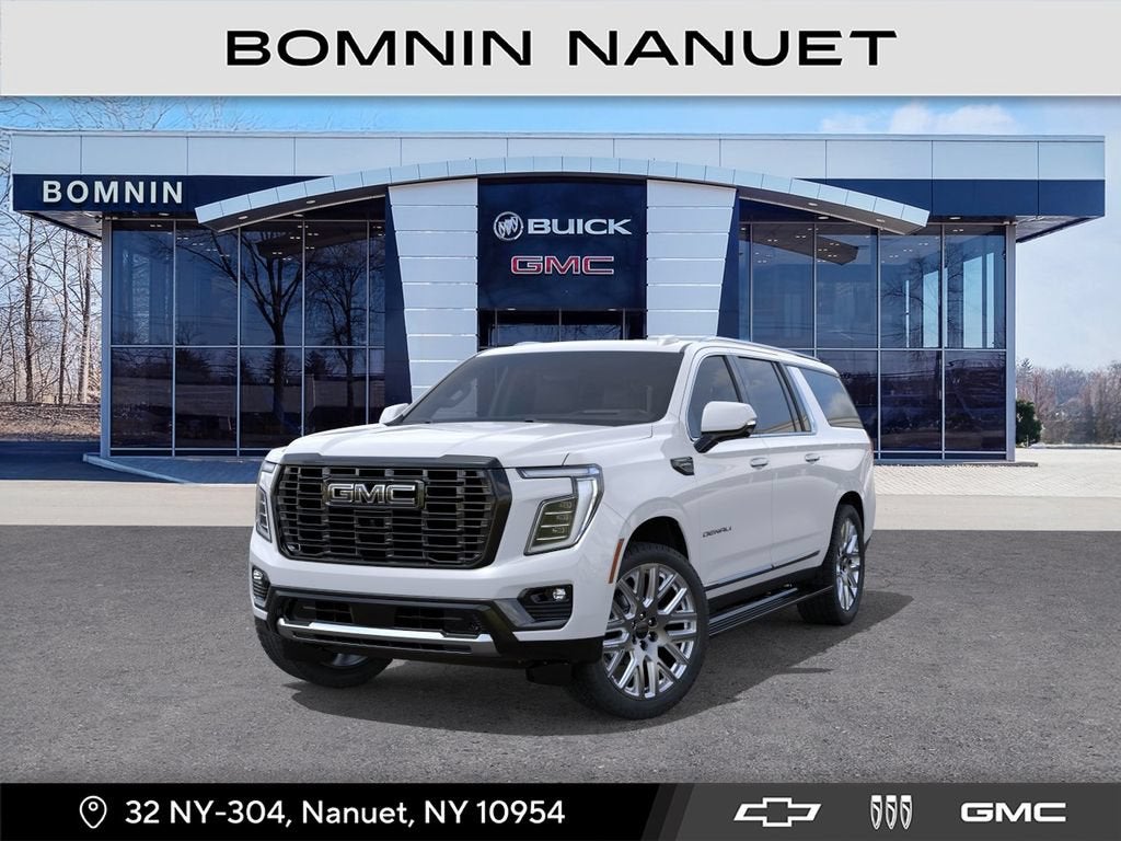 2026 GMC Yukon XL Denali Ultimate in Glacier White Tricoat — front three-quarter view