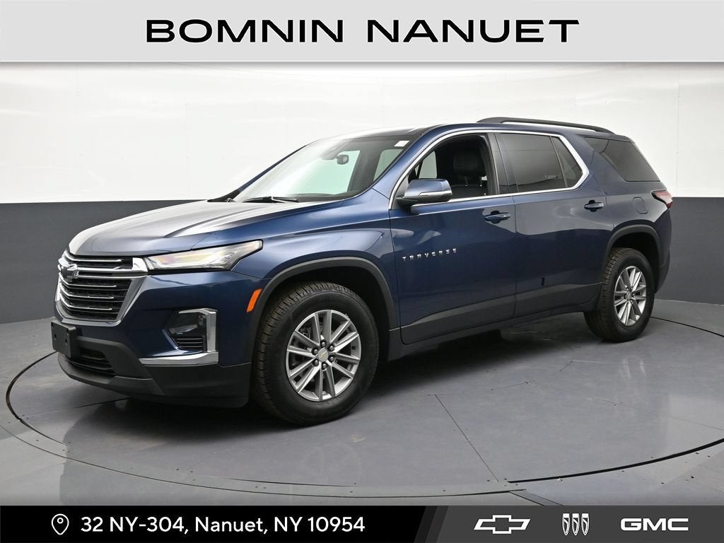 2023 Chevrolet Traverse LT Leather in Northsky Blue Metallic — front three-quarter view