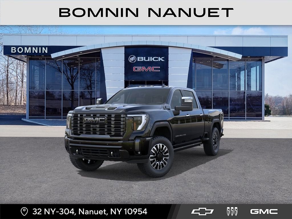 2026 GMC Sierra 2500 HD Denali Ultimate in Onyx Black — front three-quarter view