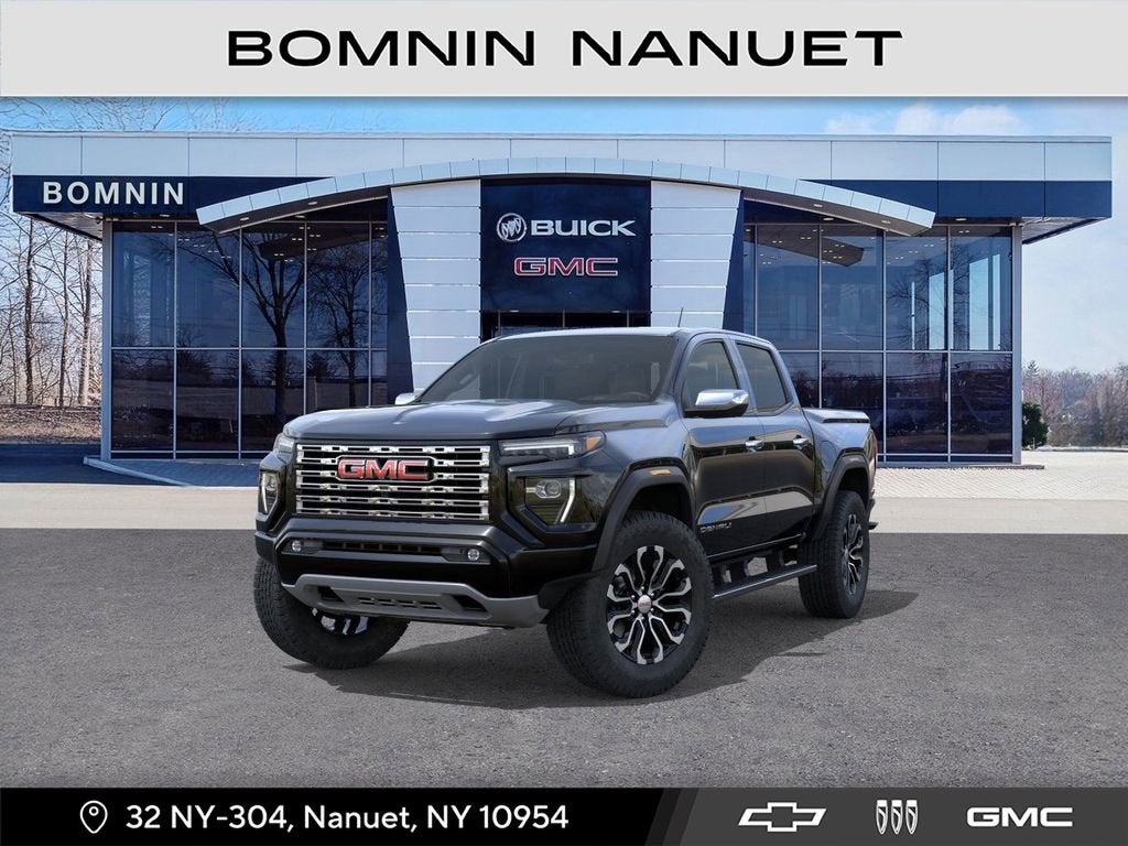 2026 GMC Canyon Denali in Onyx Black — front three-quarter view