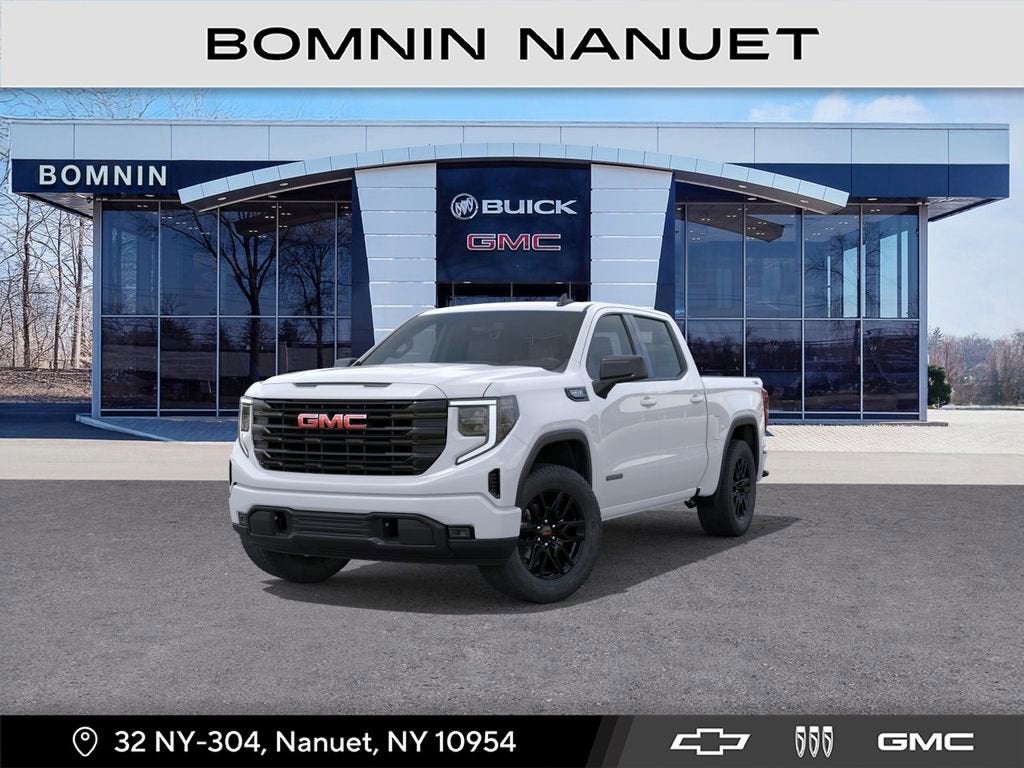 2026 GMC Sierra 1500 Elevation in Summit White — front three-quarter view