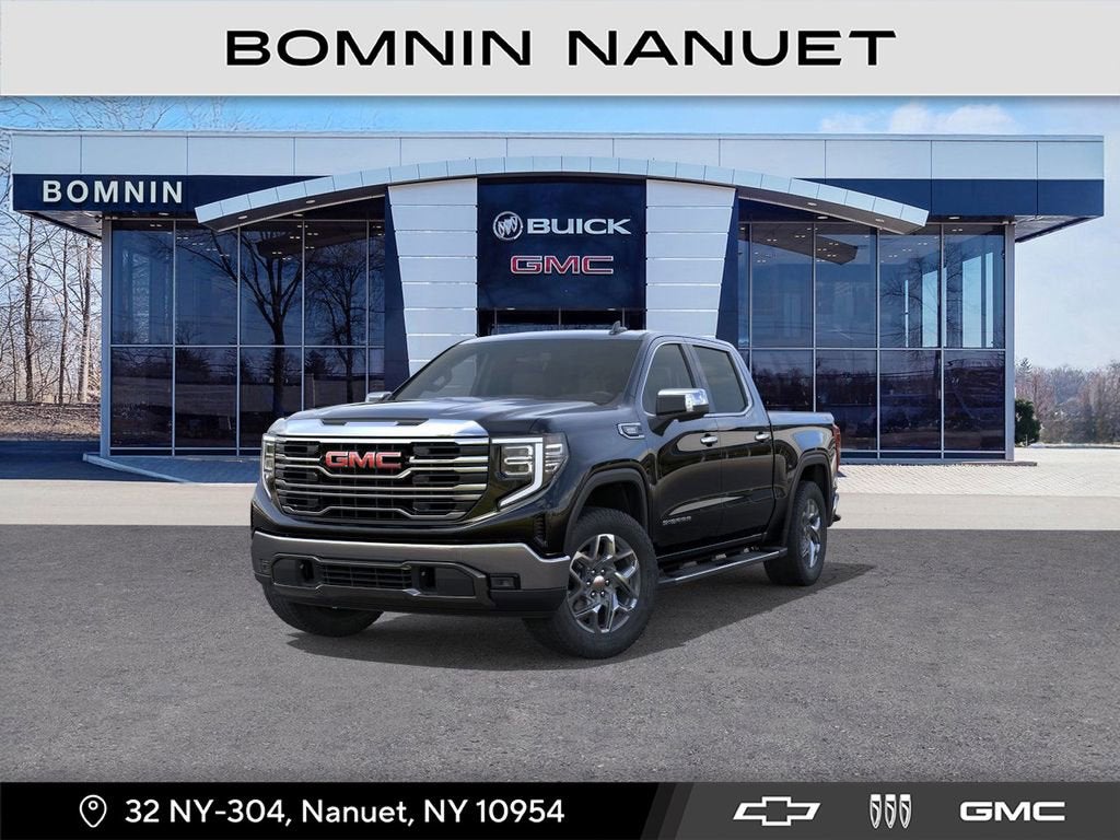 2026 GMC Sierra 1500 SLT in Onyx Black — front three-quarter view