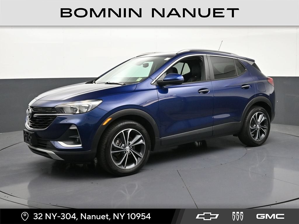 2023 Buick Encore GX Select in Sapphire Metallic — front three-quarter view